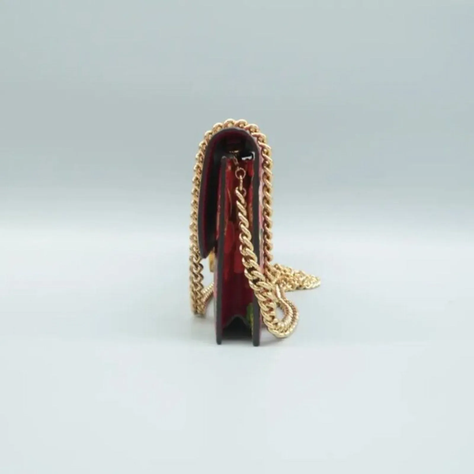 GUCCI Interlocking Red Leather Shoulder Bag