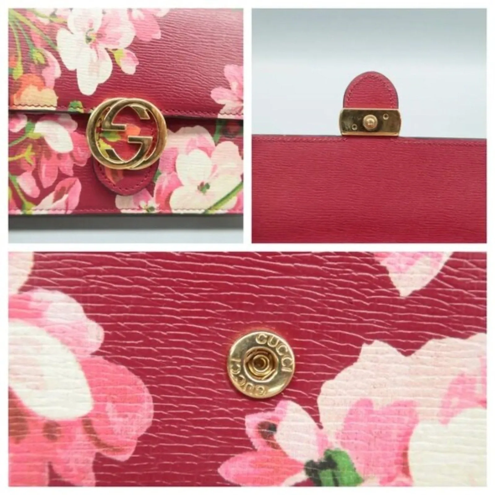 GUCCI Interlocking Red Leather Shoulder Bag