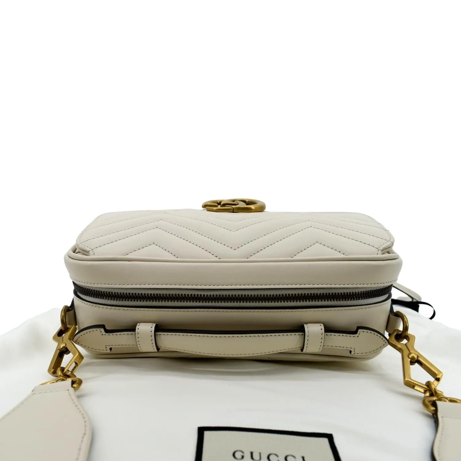 GUCCI Marmont Small Matelasse Leather Top Handle Shoulder Bag White 498100  - Hot Deals