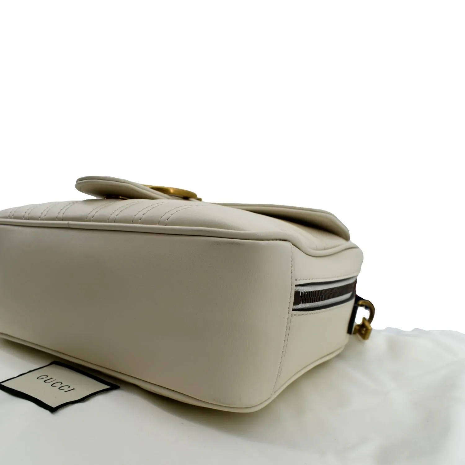 GUCCI Marmont Small Matelasse Leather Top Handle Shoulder Bag White 498100  - Hot Deals