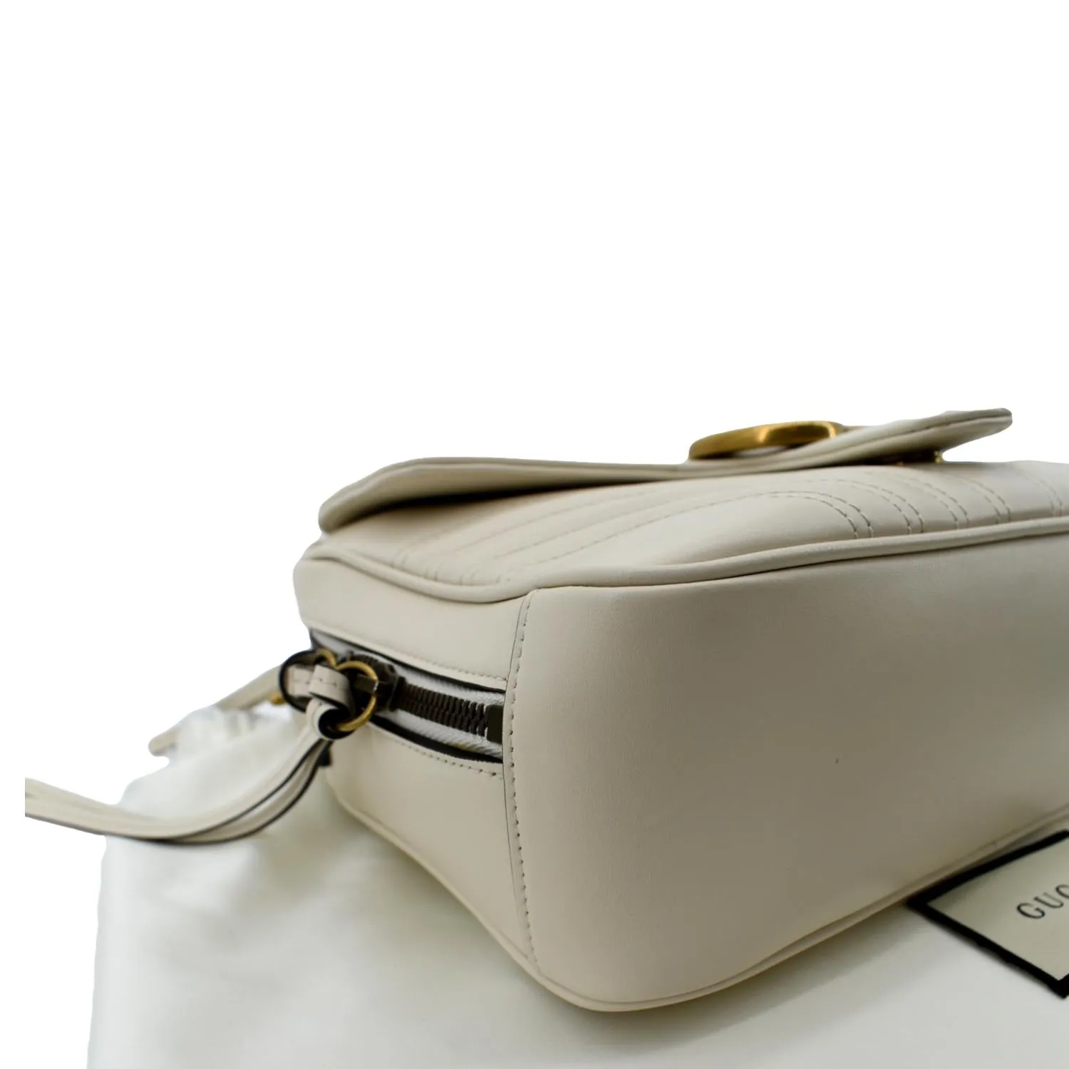 GUCCI Marmont Small Matelasse Leather Top Handle Shoulder Bag White 498100  - Hot Deals