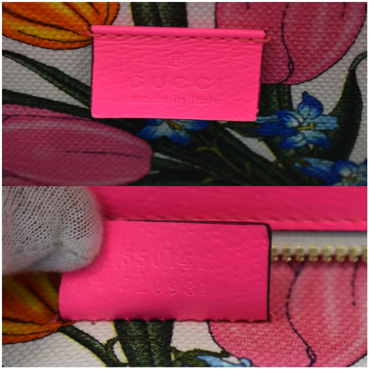 GUCCI Medium Flora Canvas Tote Shoulder Bag Pink 550141