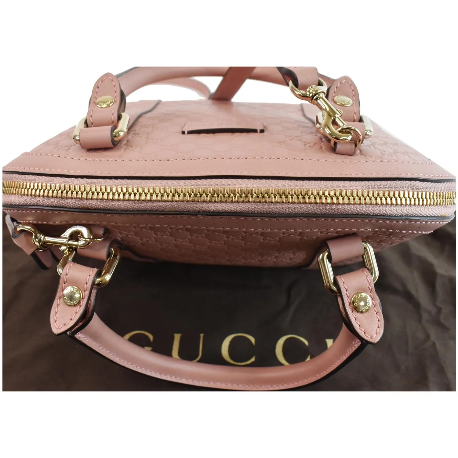 GUCCI Mini Dome Micro Guccissima Leather Shoulder Bag Pink 449654