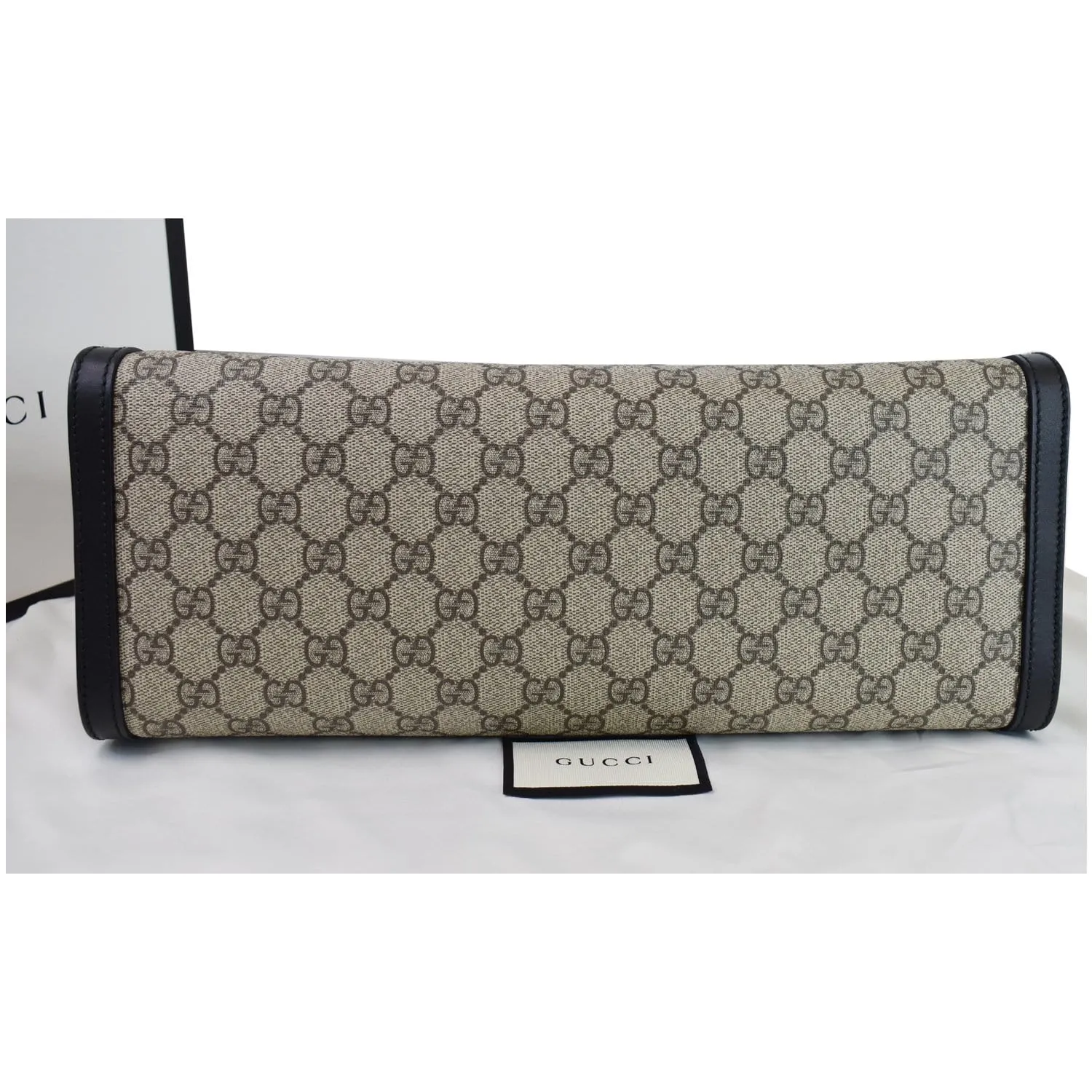 GUCCI Padlock Medium GG Supreme Canvas Shoulder Bag Beige 479197