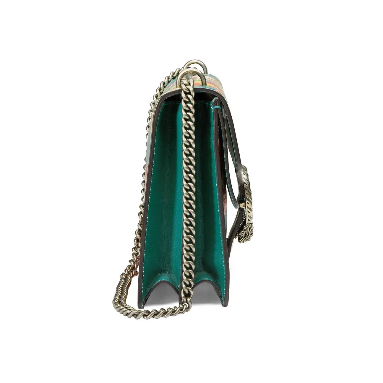 Gucci Small Dionysus Blooms Leather Shoulder Bag in Green