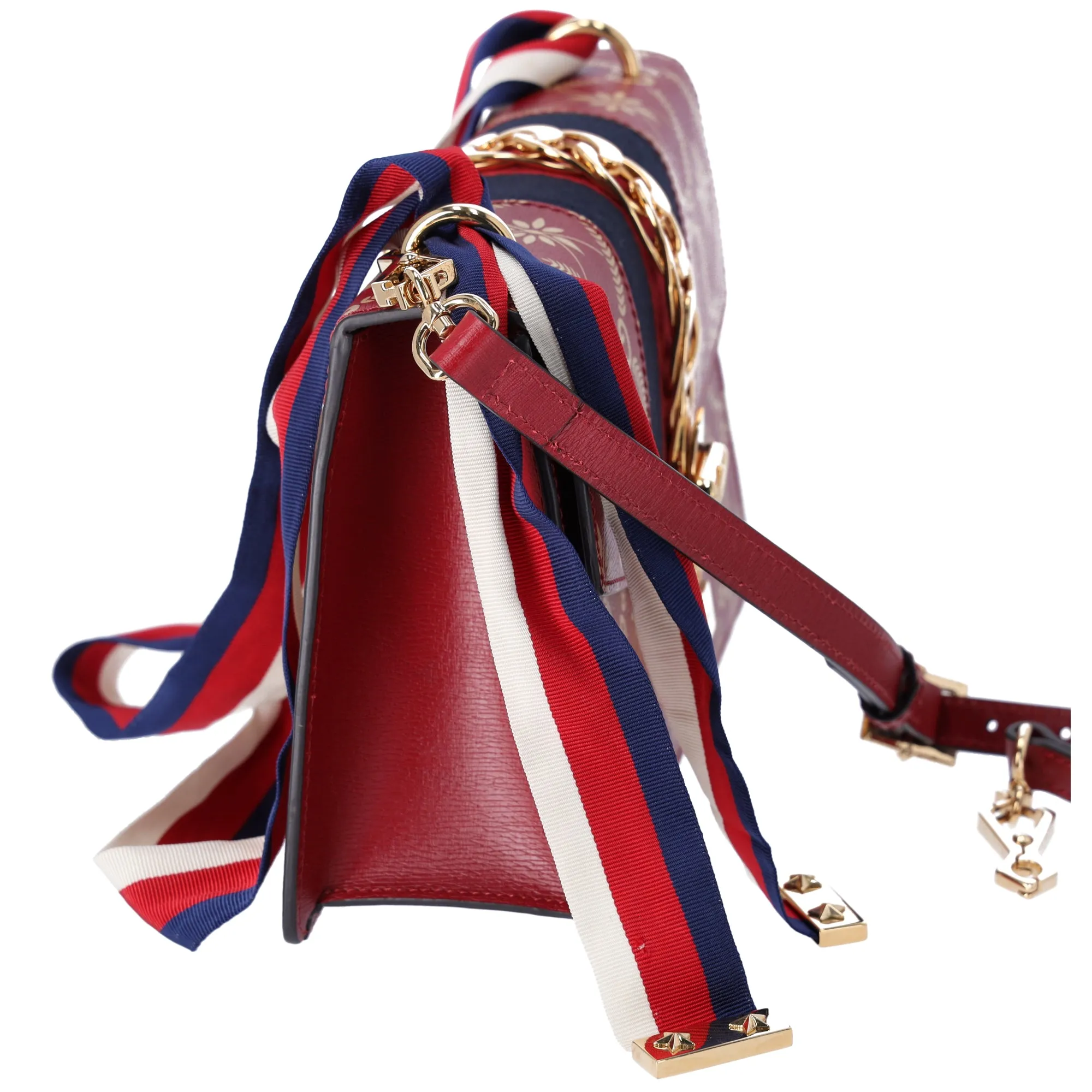 GUCCI Sylvie Shoulder Bag 524405 Bee Stars Red Gold Multi Leather