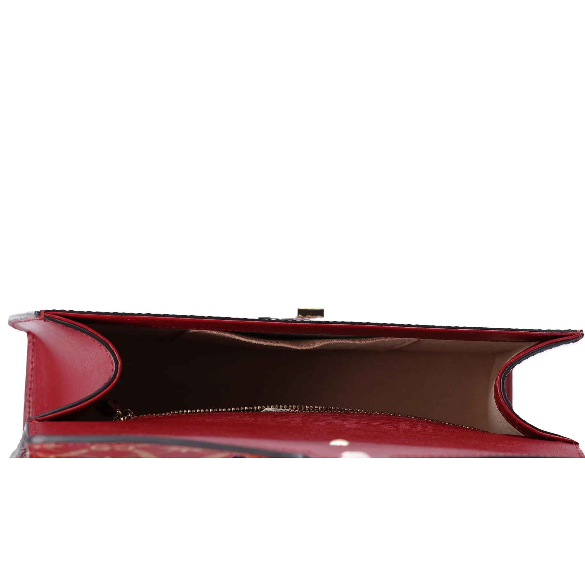 GUCCI Sylvie Shoulder Bag 524405 Bee Stars Red Gold Multi Leather