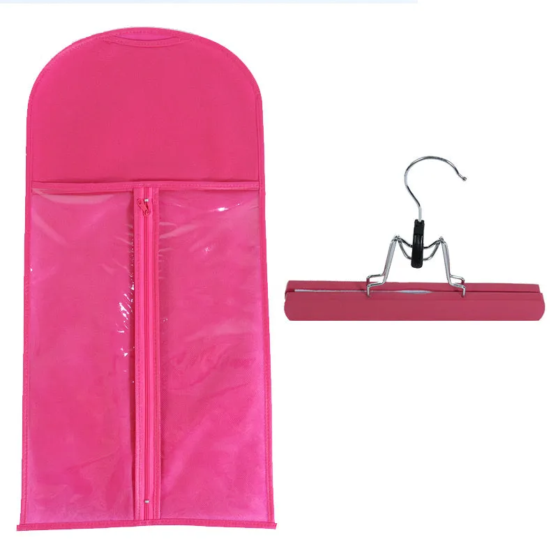 Hair Extension Storage Bag With Hanger Dust-proof Portable Suit With Zip For Wigs And Hairpieces