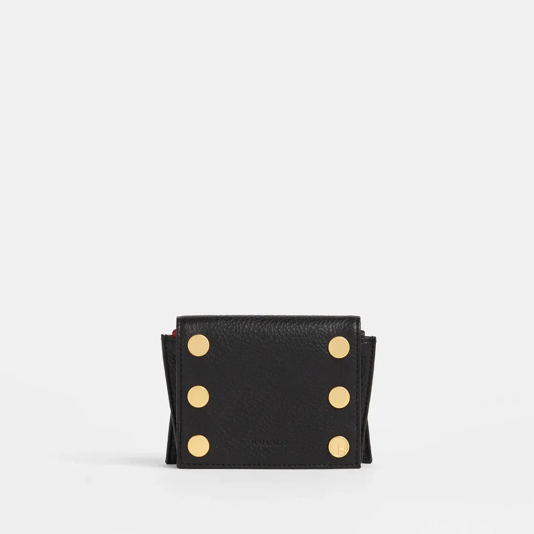 Hammitt Allen Black/Brushed Gold Red Zip Wallet