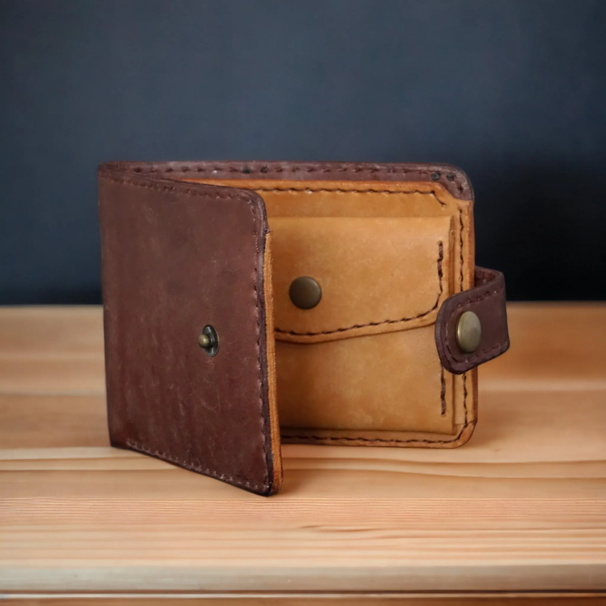 Handmade Men Bi Fold Leather Wallet