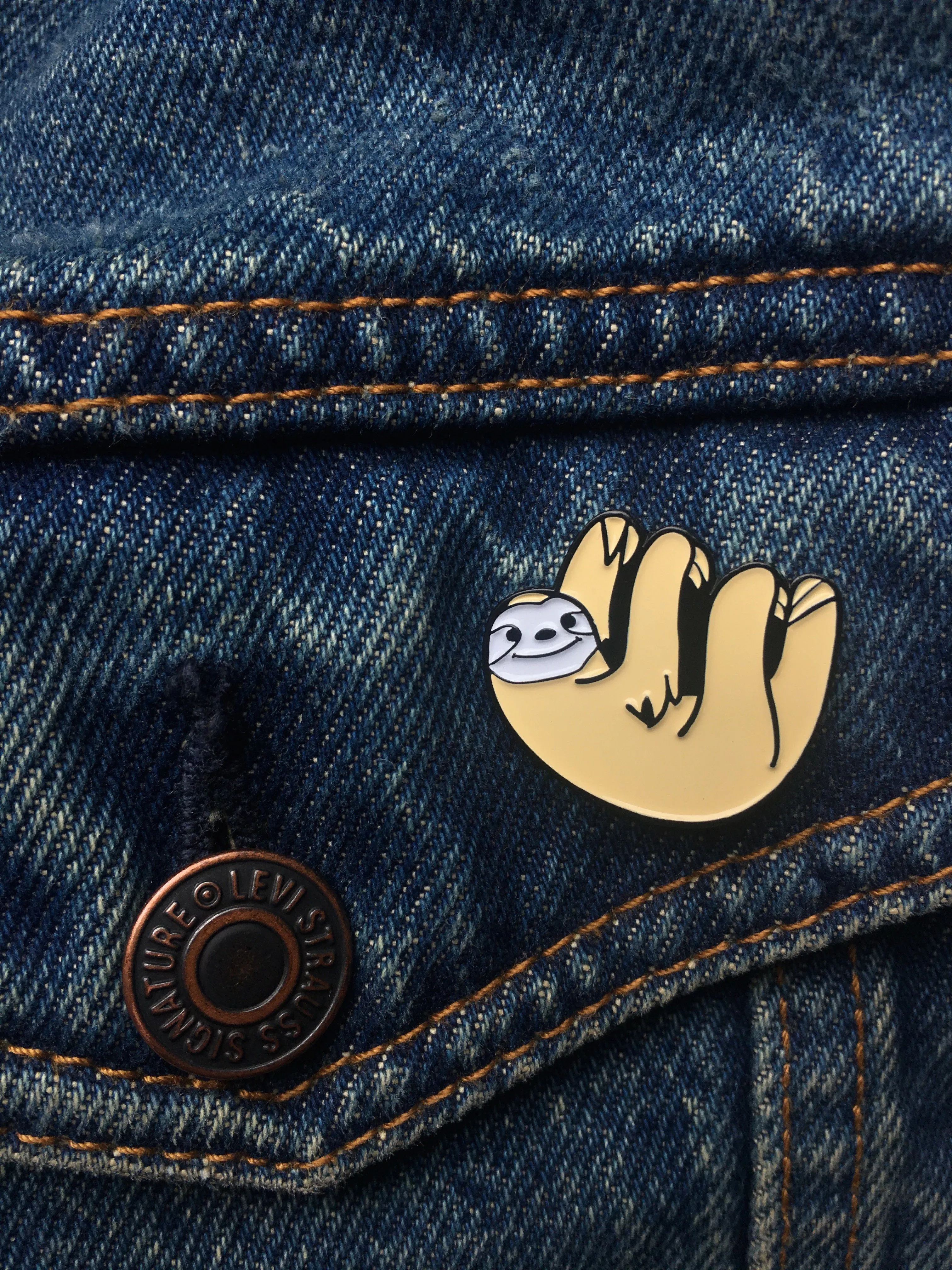 Happy Sloth Enamel Pin