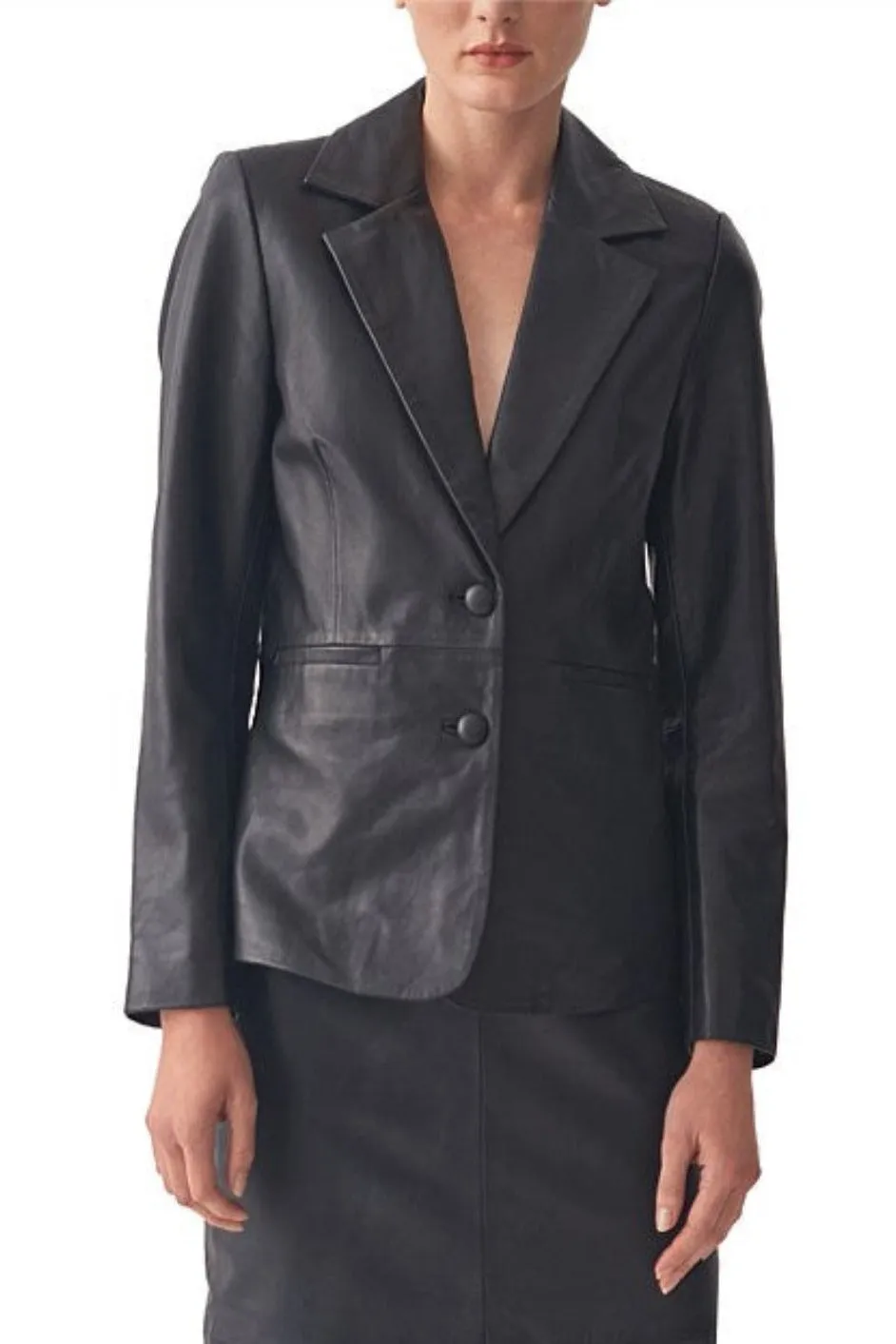 Harry Leather Blazer Black