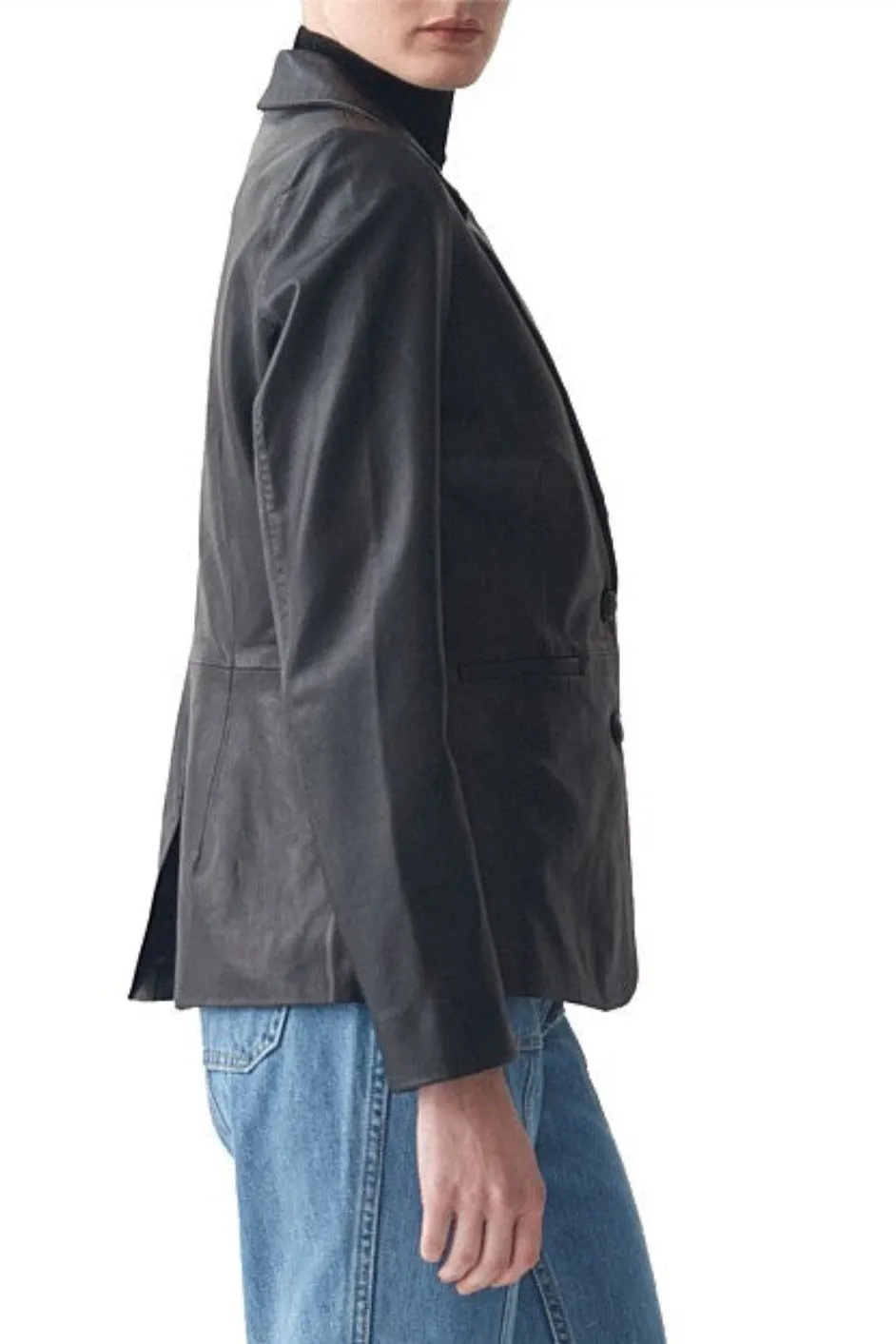 Harry Leather Blazer Black