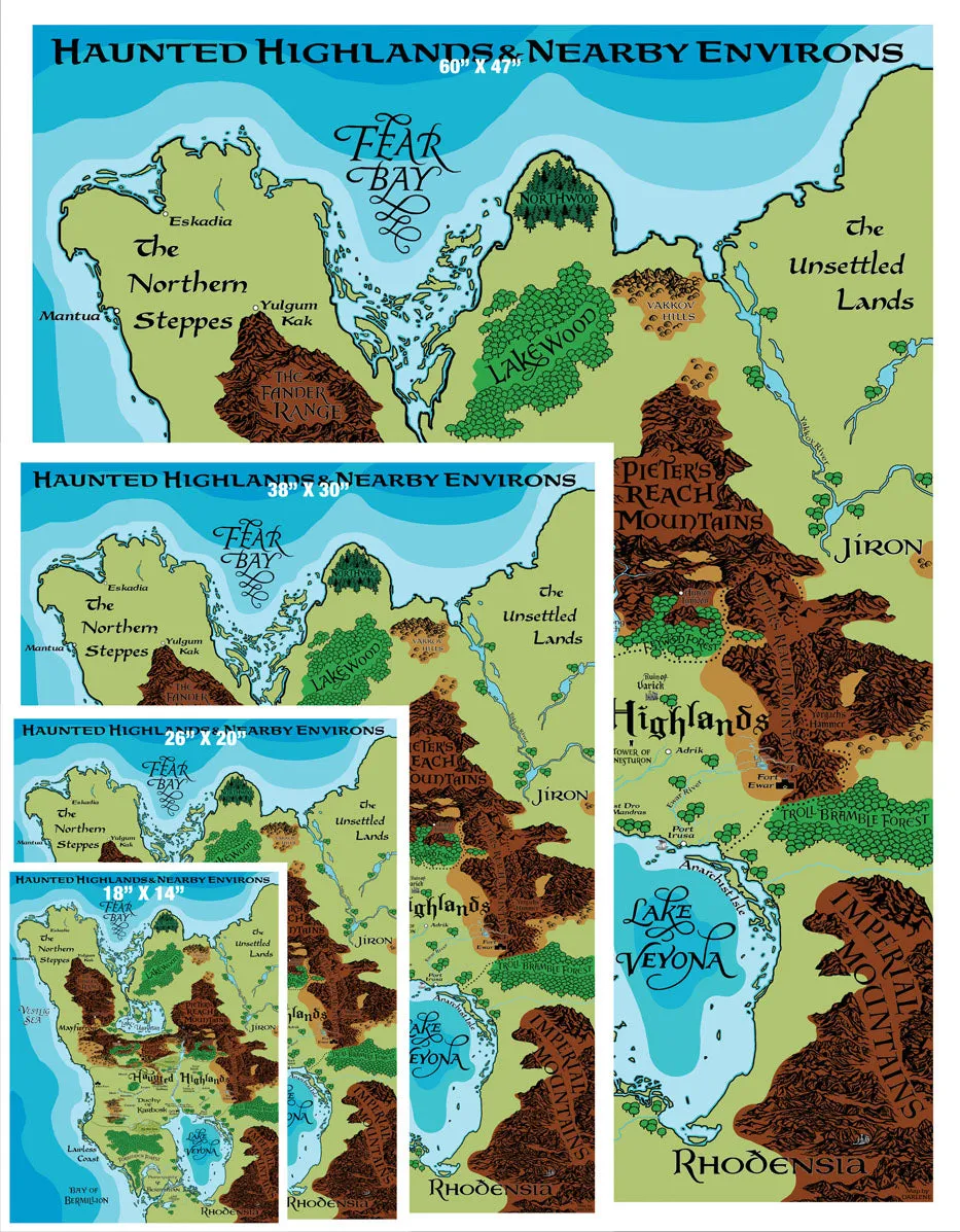 Haunted Highlands Map Darlene Gallery Canvas Print