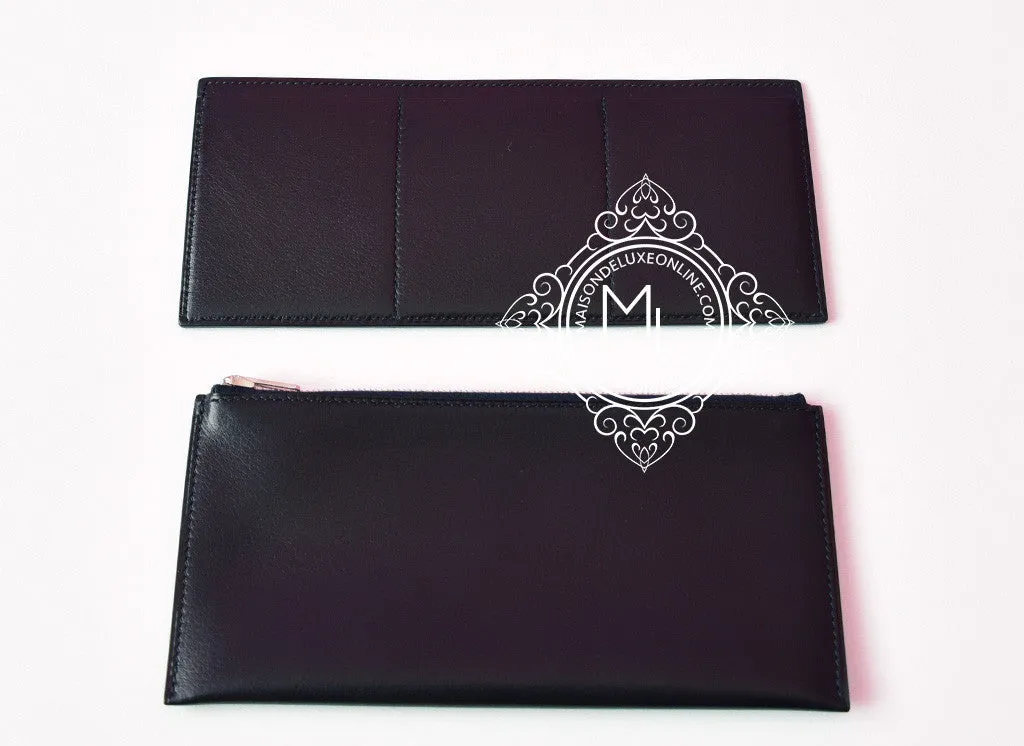 Hermes Black Ombre Lizard Passant Long Wallet Clutch