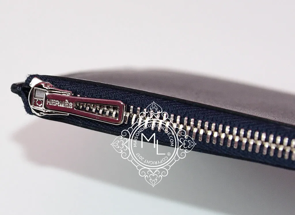 Hermes Black Ombre Lizard Passant Long Wallet Clutch