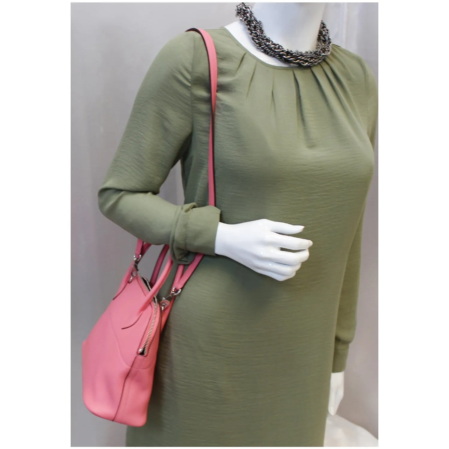 HERMES Bolide 27 Swift Calfskin Shoulder Bag Rose Azalee Pink - 20% OFF