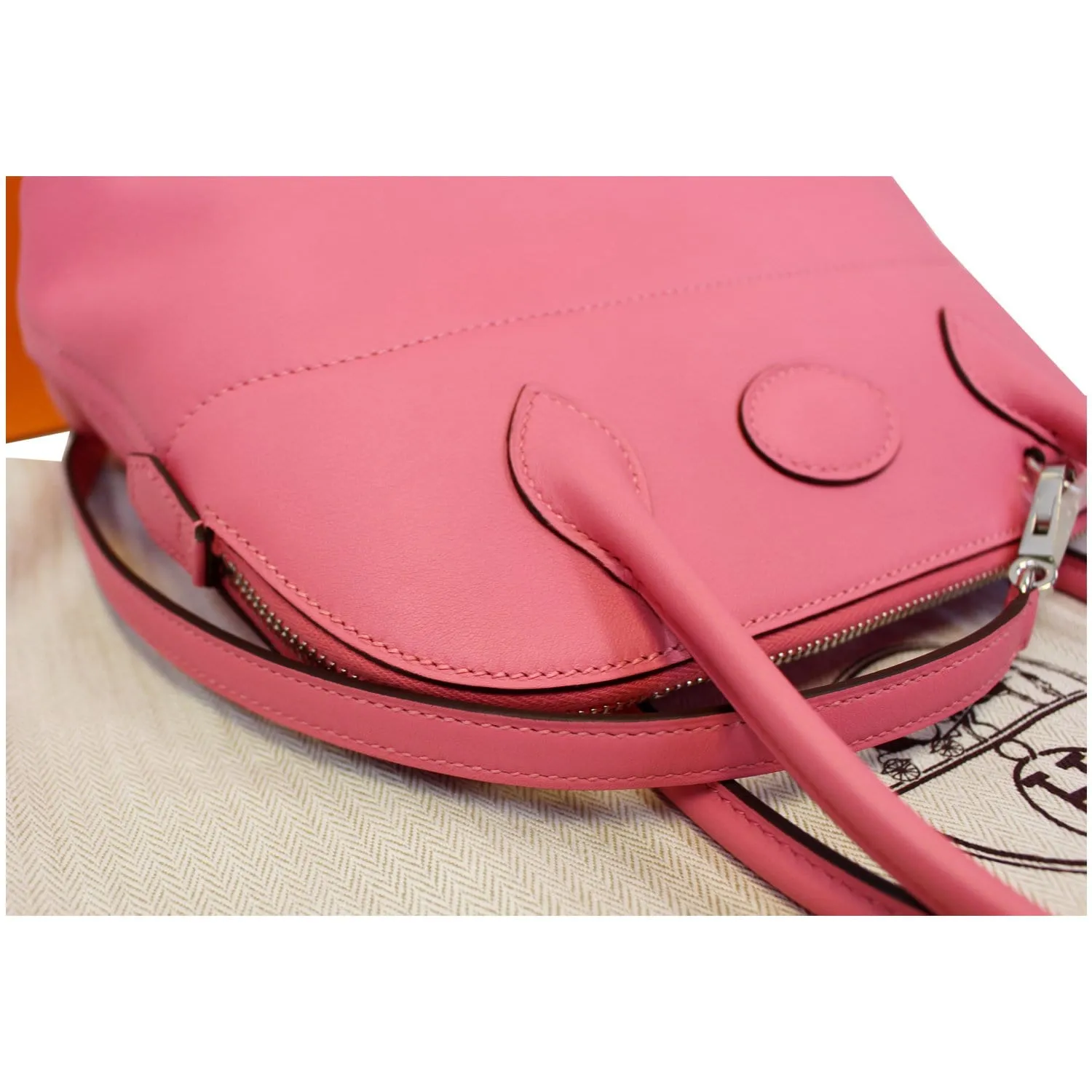 HERMES Bolide 27 Swift Calfskin Shoulder Bag Rose Azalee Pink - 20% OFF