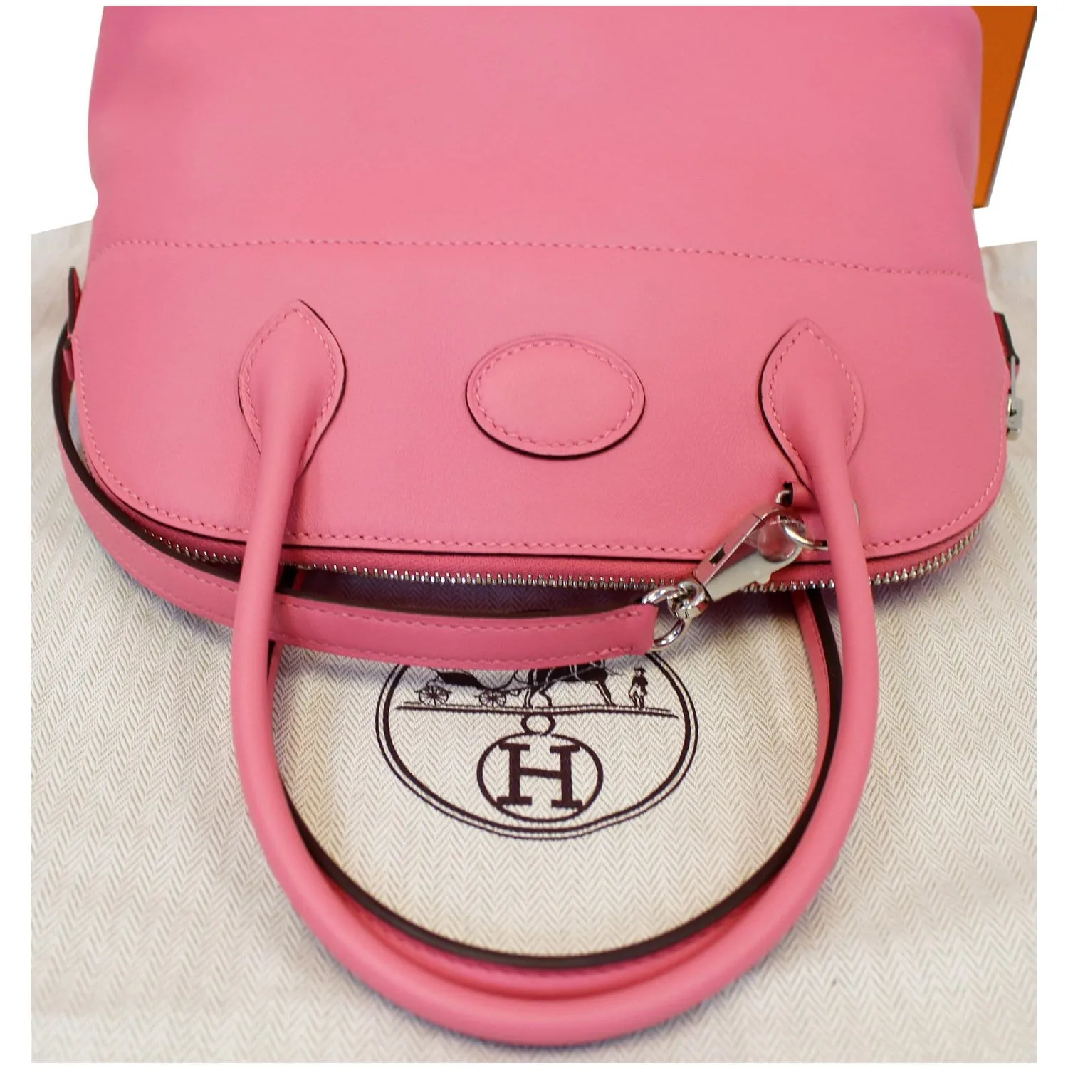 HERMES Bolide 27 Swift Calfskin Shoulder Bag Rose Azalee Pink - 20% OFF