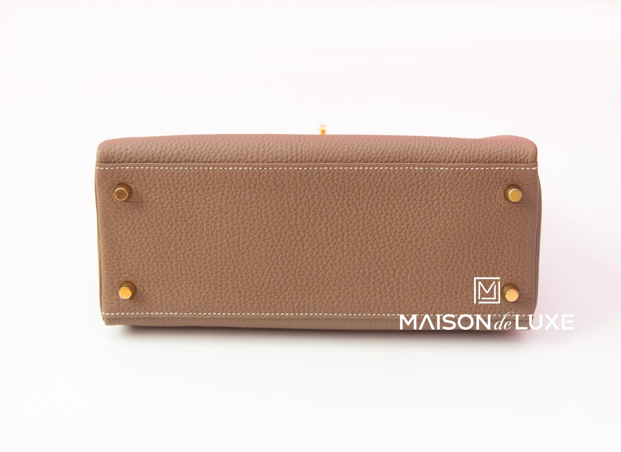 Hermes Etoupe GHW Togo Kelly 28 Handbag