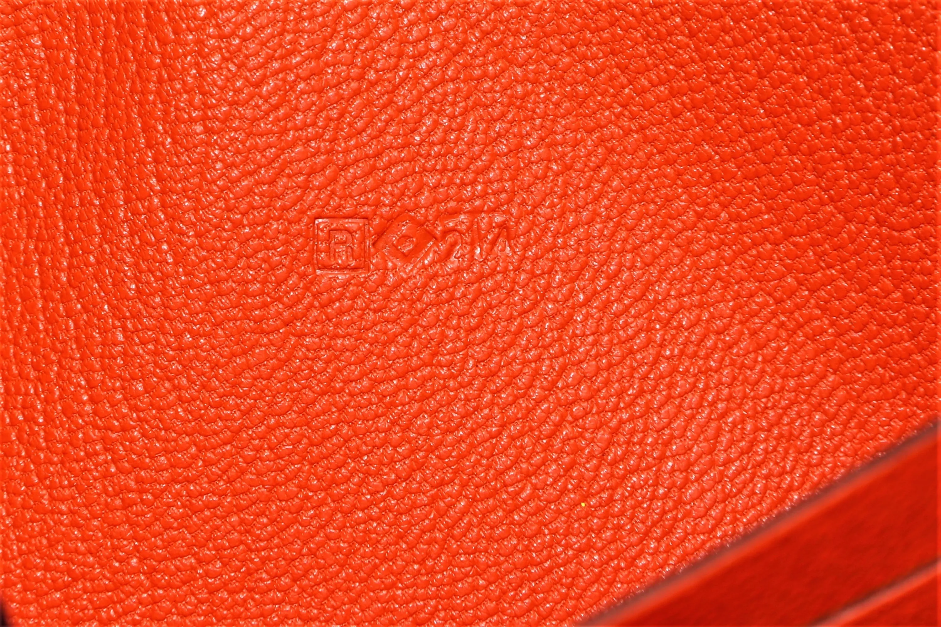 HERMES FEU CHEVRE MYSORE LEATHER AZAP LONG ZIPPY WALLET, NO DUST COVER & BOX