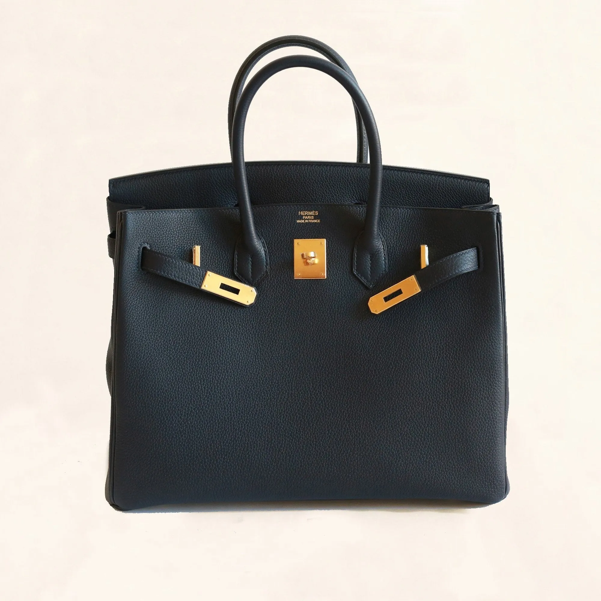 Hermes | Gold & Togo Leather Birkin in Blue Nuit | 35cm