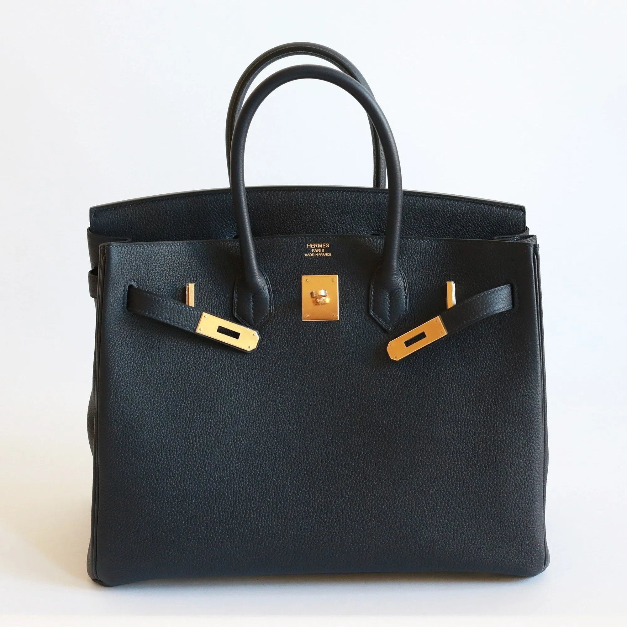 Hermes | Gold & Togo Leather Birkin in Blue Nuit | 35cm