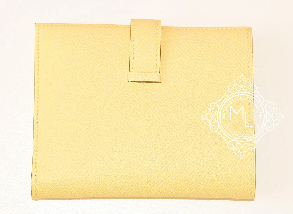 Hermes Jaune Poussin Yellow Epsom Bearn Wallet Clutch