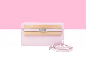 Hermes Kelly To Go Wallet Mauve Pale Epsom GHW