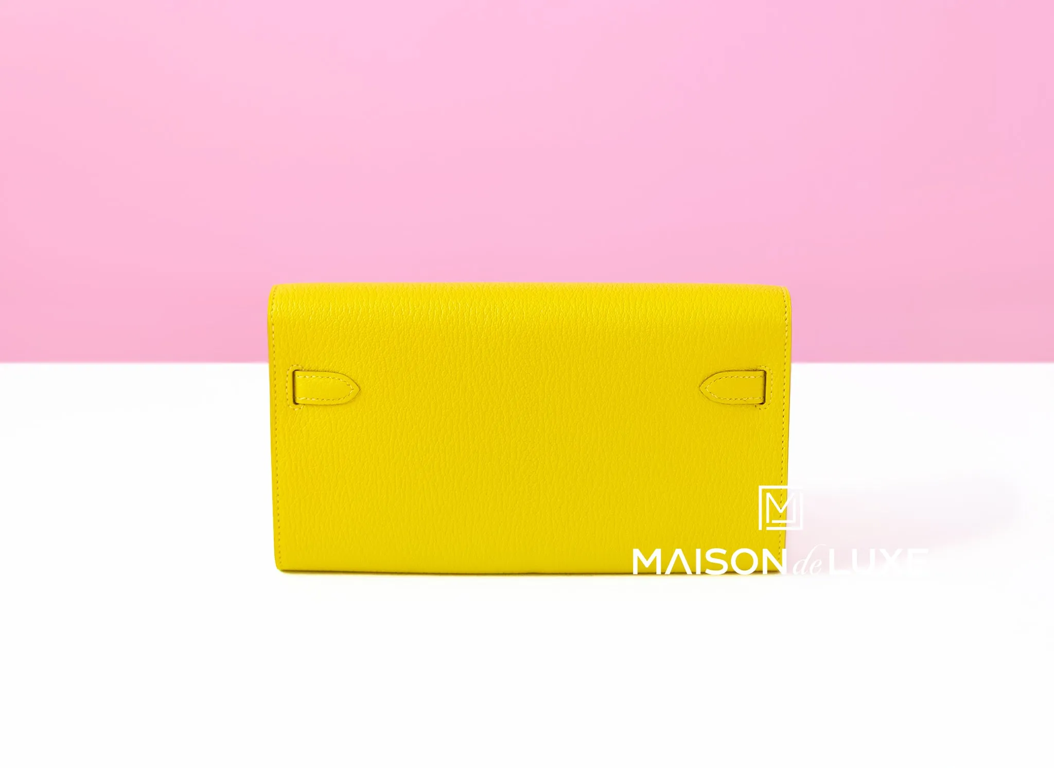 Hermes Lime GHW Chèvre Mysore Kelly To Go Wallet