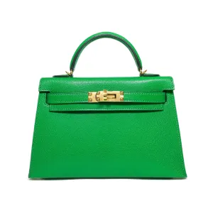 Hermes Mini Kelly 20 Bamboo Chevre Gold Hardware