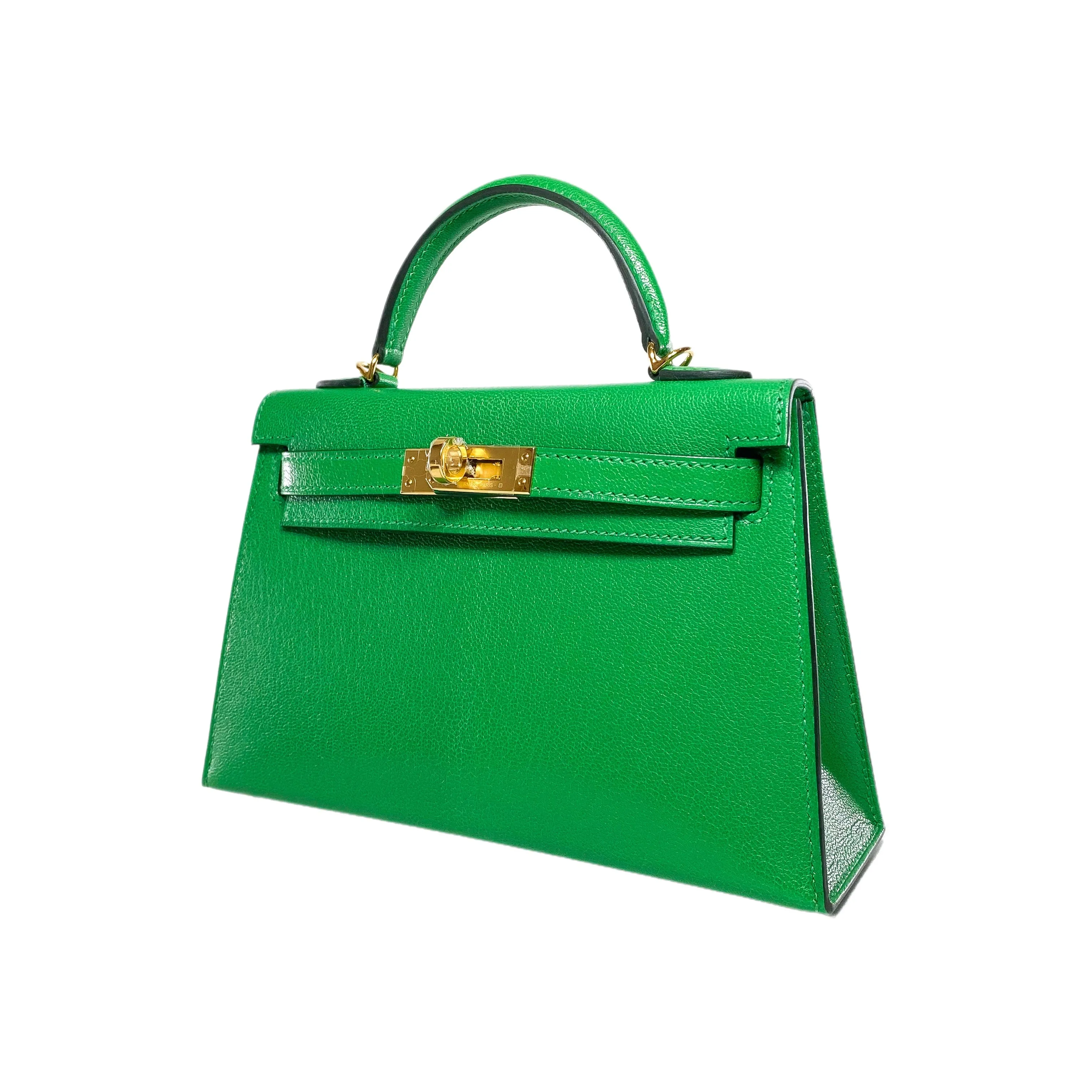 Hermes Mini Kelly 20 Bamboo Chevre Gold Hardware