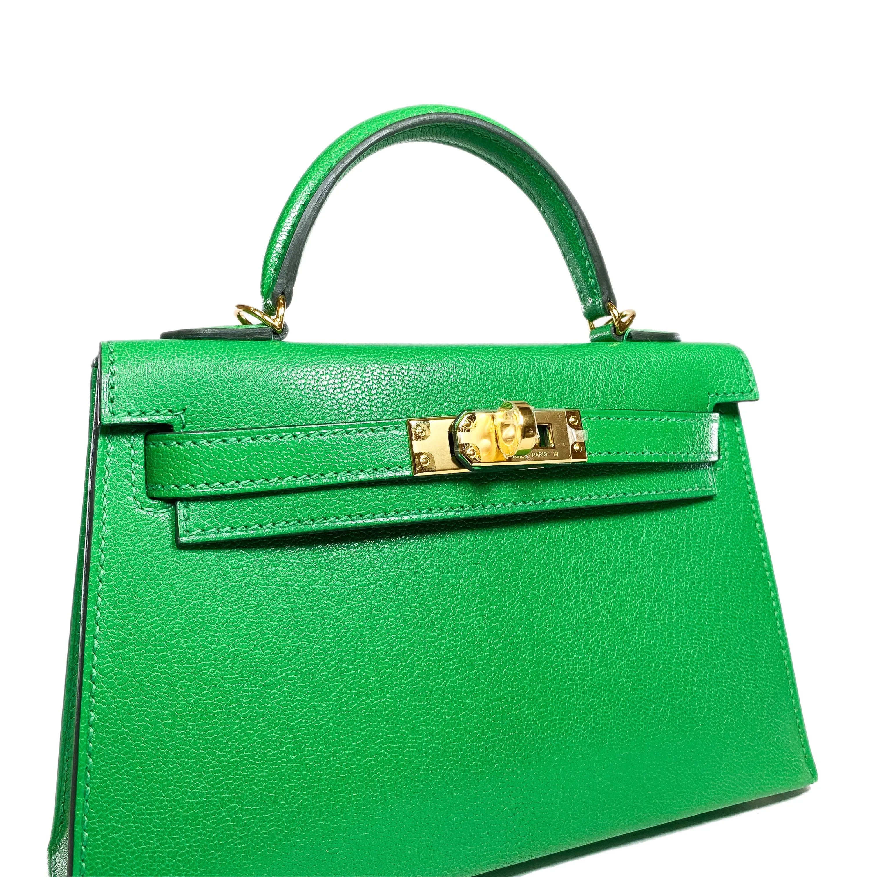 Hermes Mini Kelly 20 Bamboo Chevre Gold Hardware