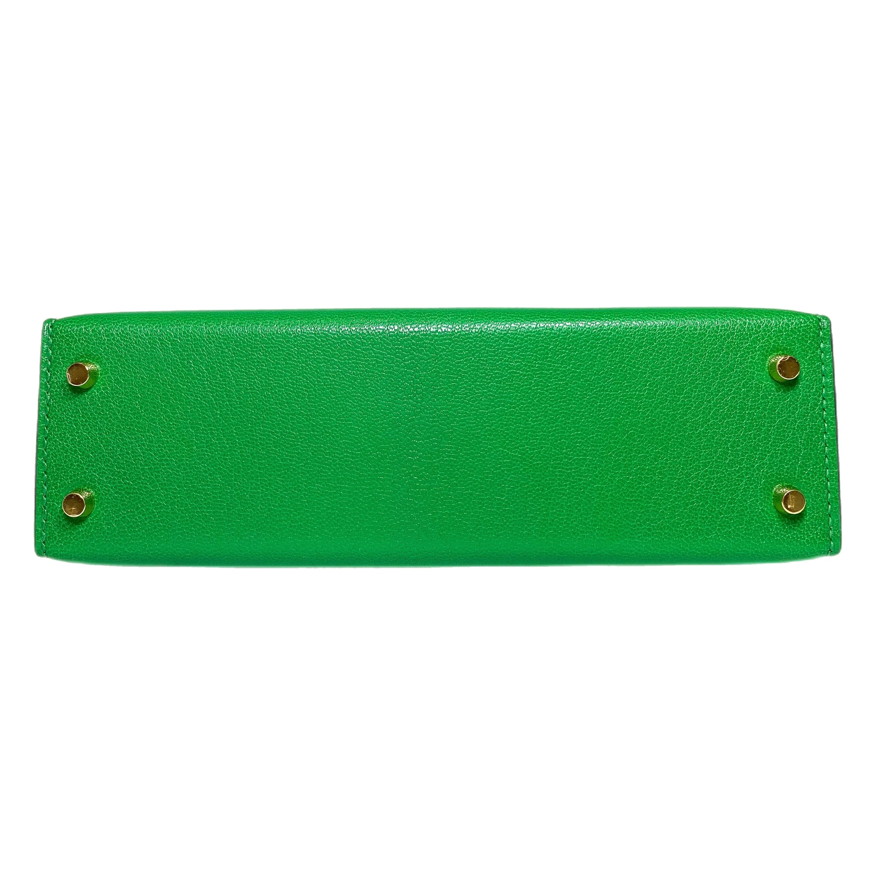Hermes Mini Kelly 20 Bamboo Chevre Gold Hardware