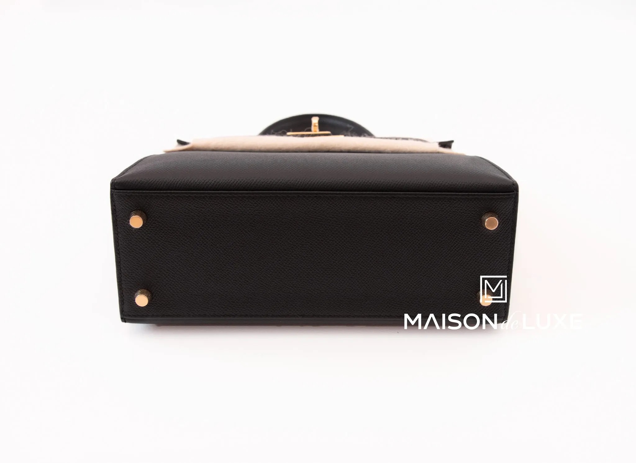Hermes Noir Black GHW Sellier Epsom Kelly 25 Handbag