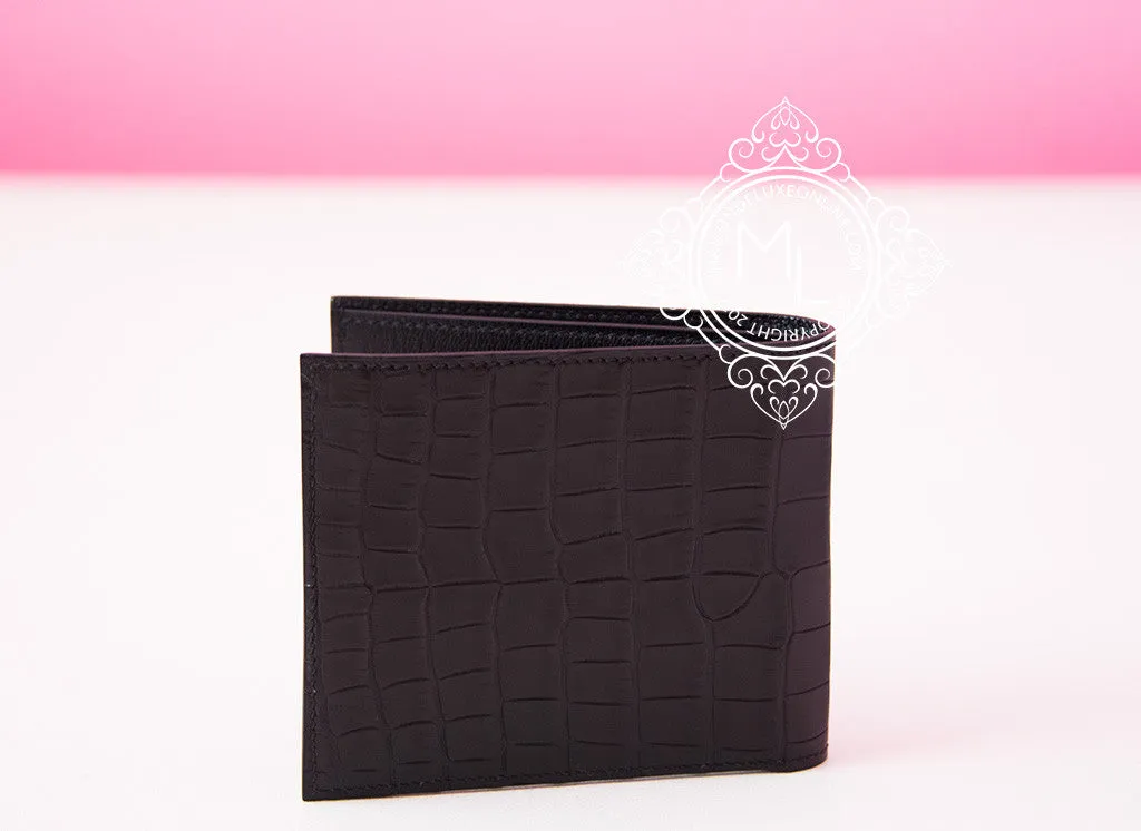 Hermes Noir Black MC² Copernic Crocodile Wallet