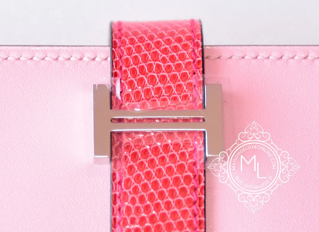 Hermes Rose Sakura Bougainvillea Lizard Pink Bearn Long Wallet