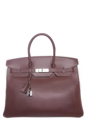 Hermès Brown 35cm Box Calf Birkin Handbag