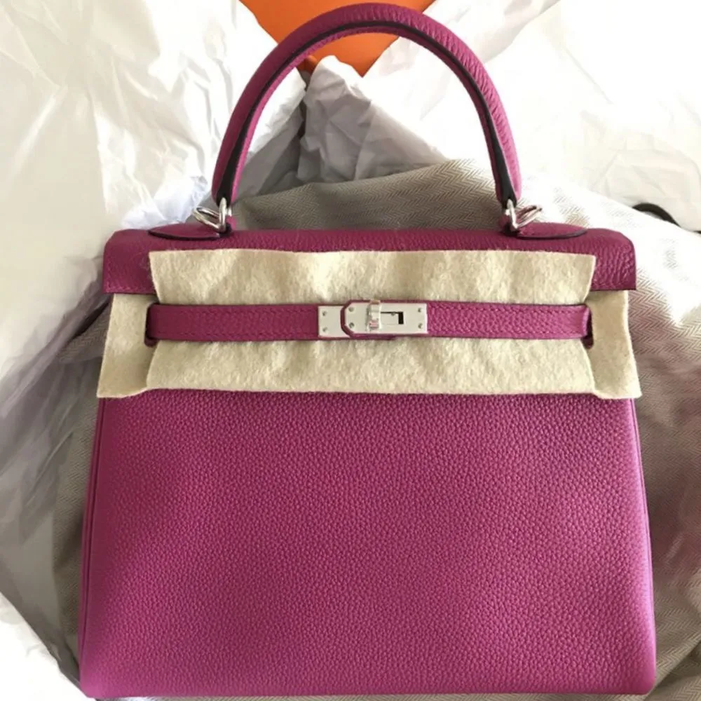 Hermès Kelly 25 Rose Pourpre Togo Palladium Hardware PHW