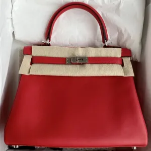 Hermès Kelly 25 Rouge de Coeur Swift Palladium Hardware PHW