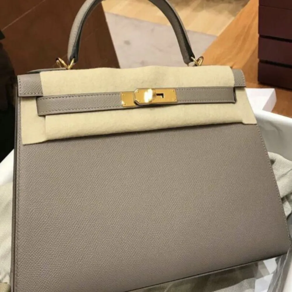 Hermès Kelly 28 Gris Asphalte Sellier Epsom Gold Hardware GHW