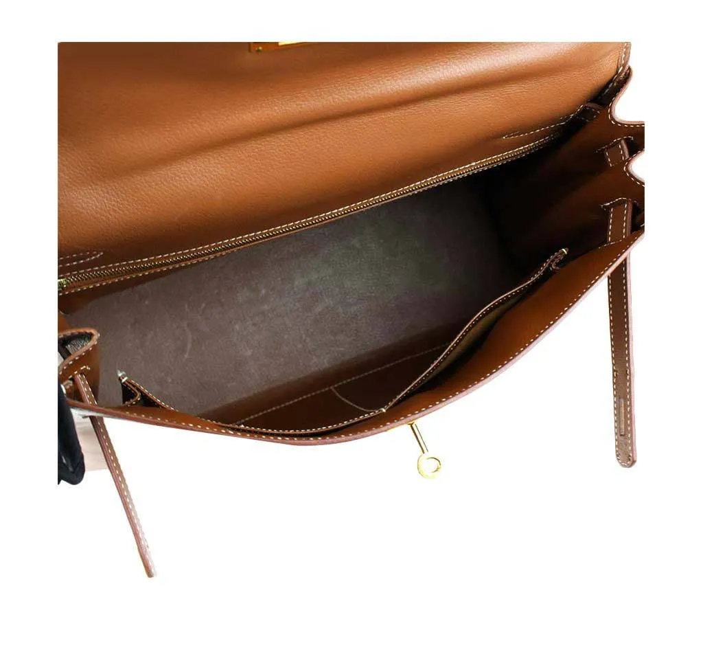 Hermès Kelly 32 Tabac Bag GHW