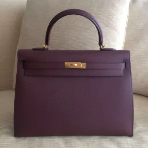 Hermès Kelly 35 Bordeaux Sellier Epsom Gold Hardware GHW