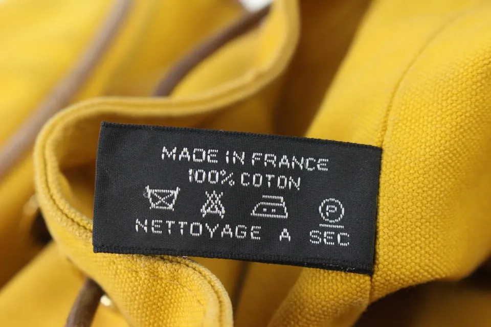 Hermès Yellow Canvas Sac Polochon Mimile Drawstring Backpack 913her18
