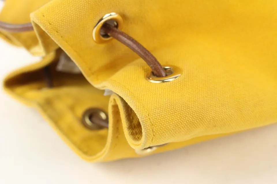 Hermès Yellow Canvas Sac Polochon Mimile Drawstring Backpack 913her18