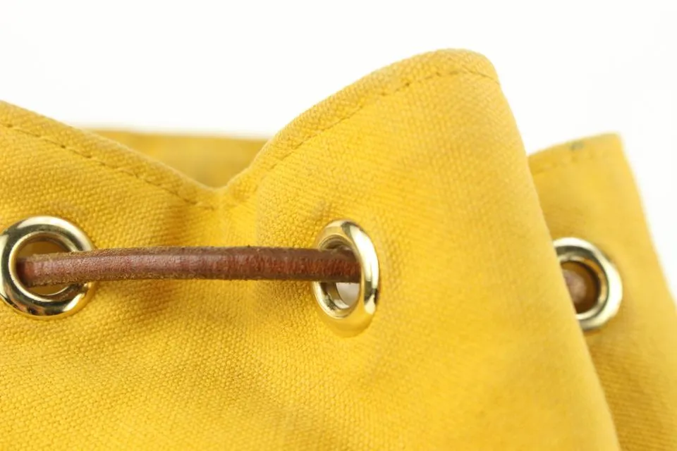 Hermès Yellow Canvas Sac Polochon Mimile Drawstring Backpack 913her18