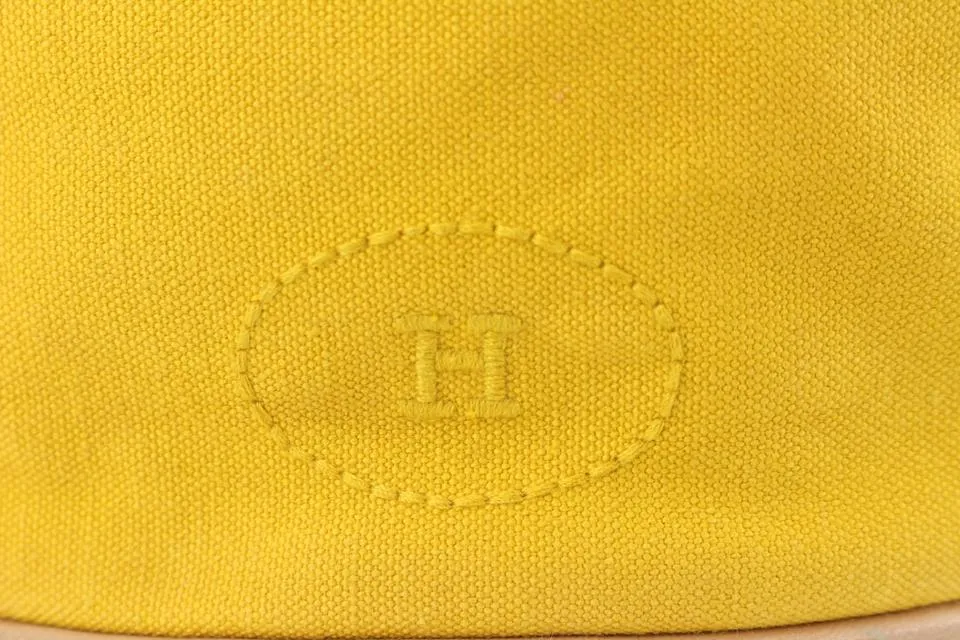 Hermès Yellow Canvas Sac Polochon Mimile Drawstring Backpack 913her18