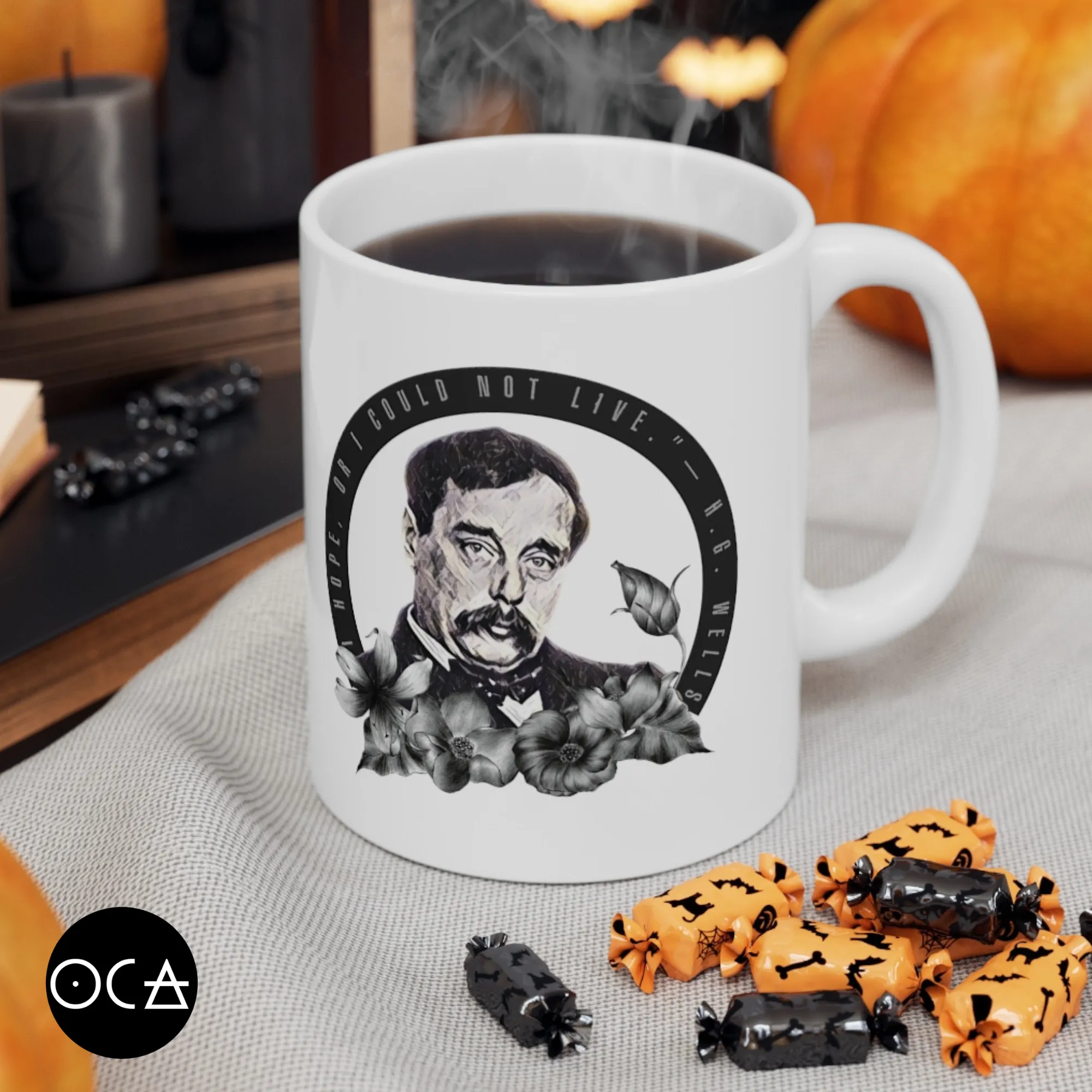 H.G. Wells Mug (Doublesided/2 Color Options)