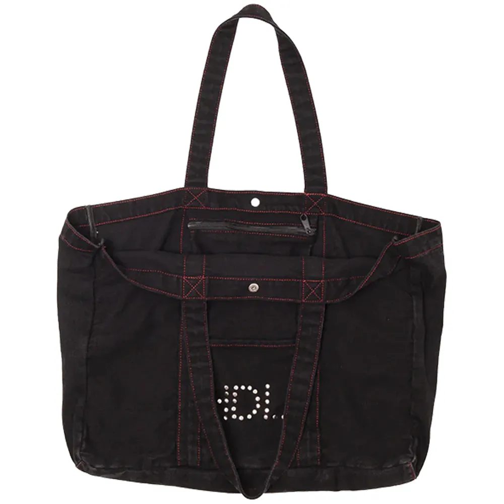 Hoddle Thunderdome Denim Tote Bag Black Denim/Red Contrast Stitch