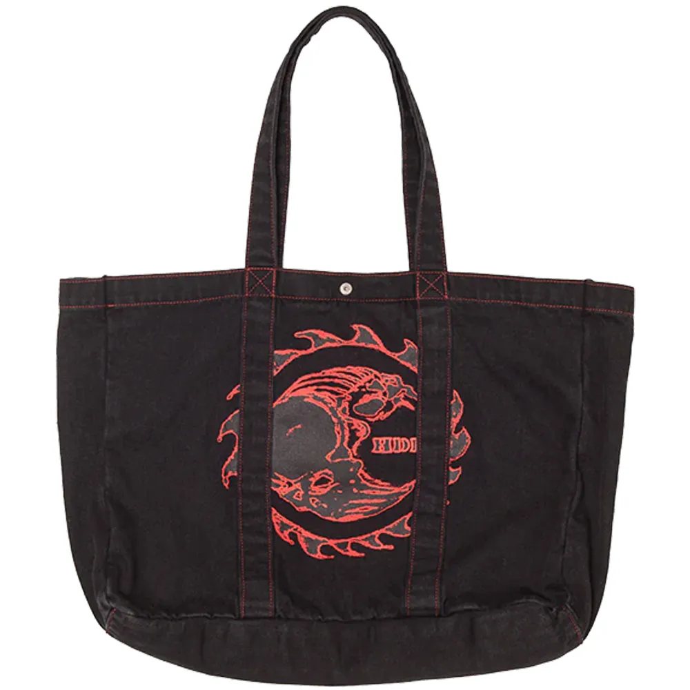 Hoddle Thunderdome Denim Tote Bag Black Denim/Red Contrast Stitch